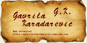 Gavrila Karadarević vizit kartica